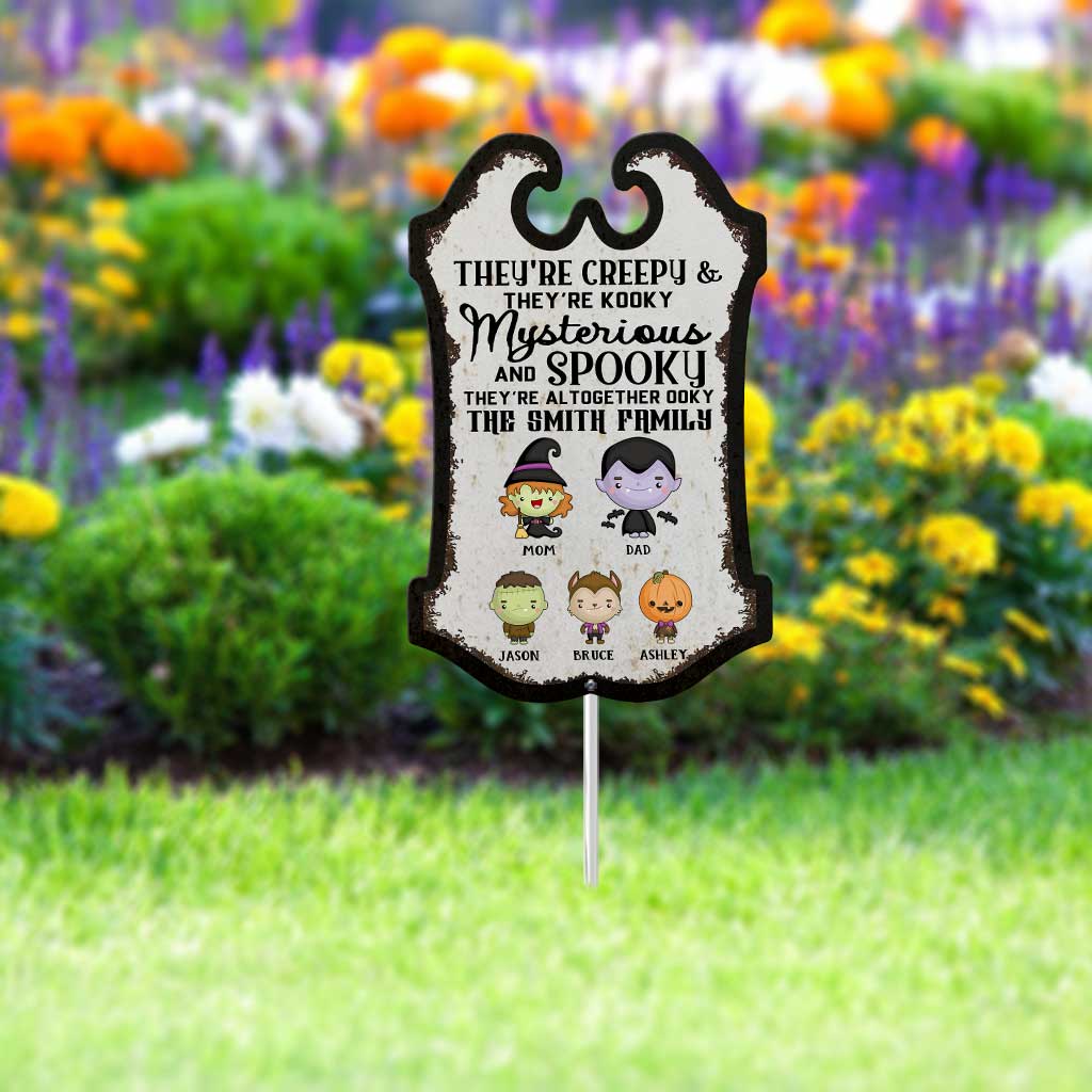 Personalized Halloween Family Metal Garden Art Spooky Decor Metal Garden Art GradoCreations