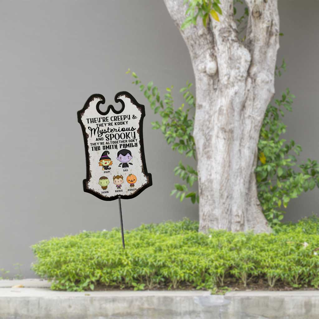 Personalized Halloween Family Metal Garden Art Spooky Decor Metal Garden Art GradoCreations