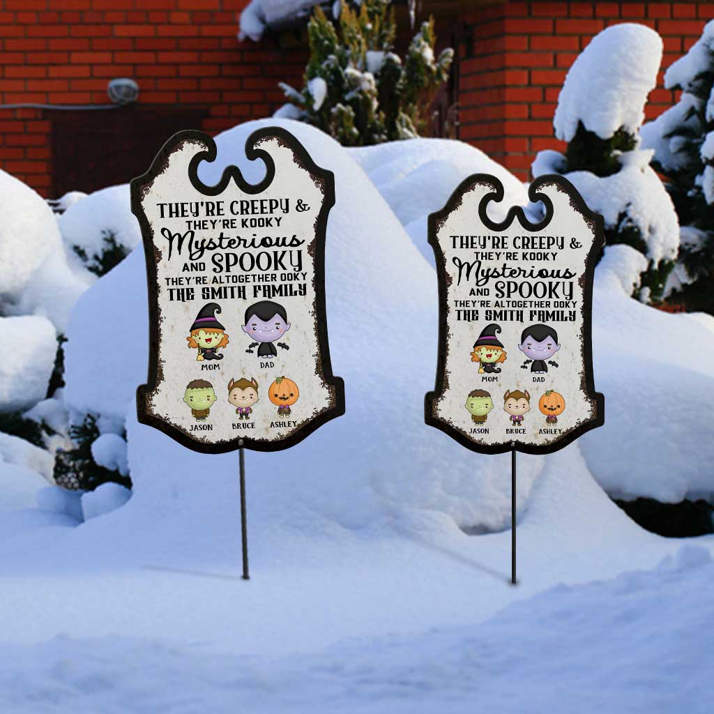 Personalized Halloween Family Metal Garden Art Spooky Decor Metal Garden Art GradoCreations