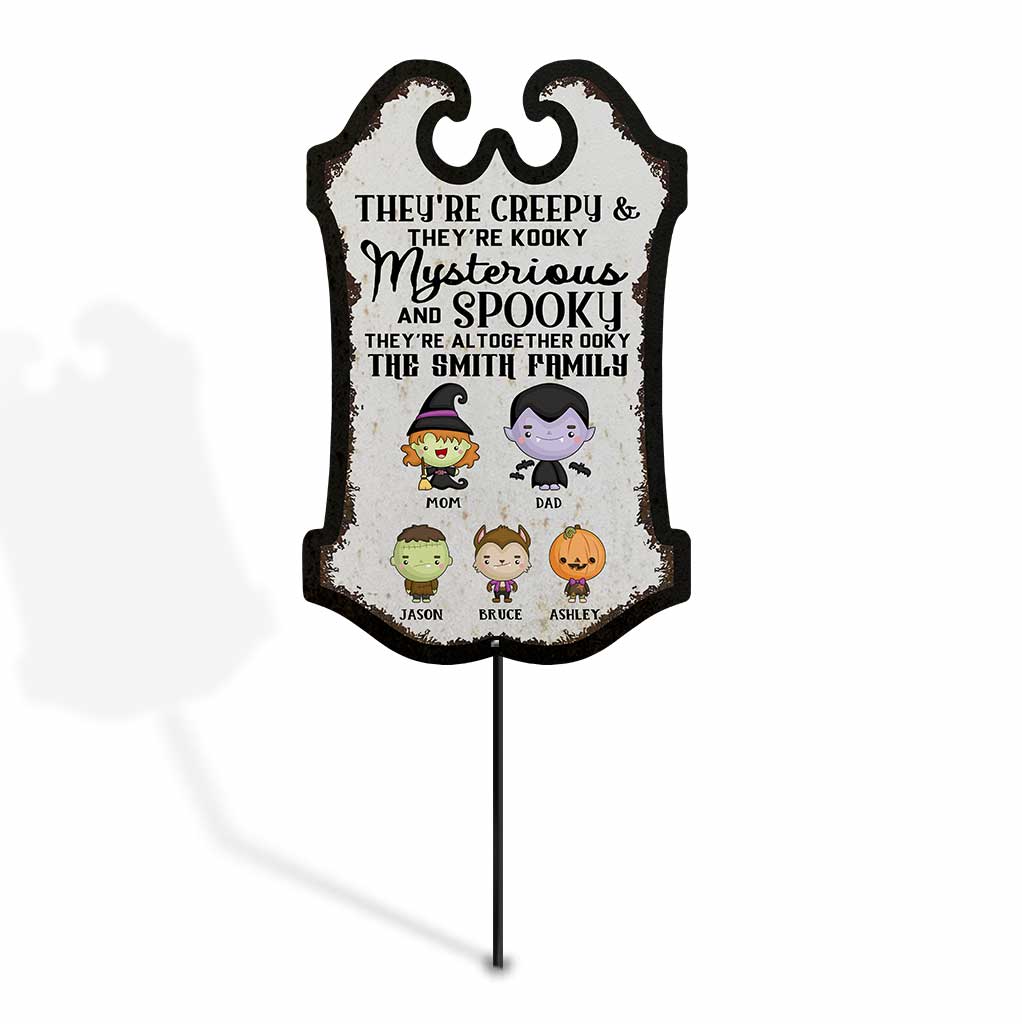 Personalized Halloween Family Metal Garden Art Spooky Decor Metal Garden Art GradoCreations