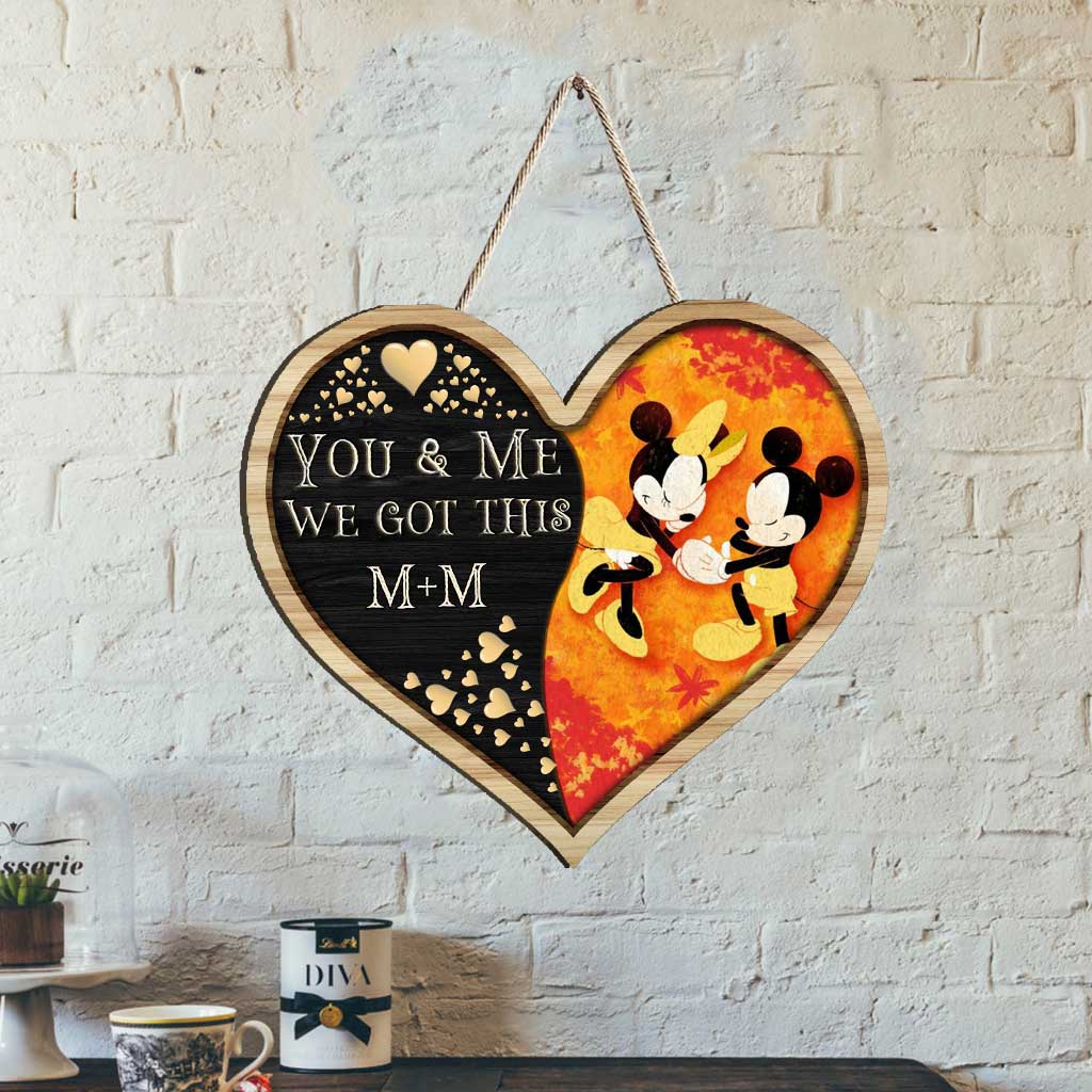 Personalized Fall Heart Wood Sign Custom Name Gift for Couple Wood Sign GradoCreations