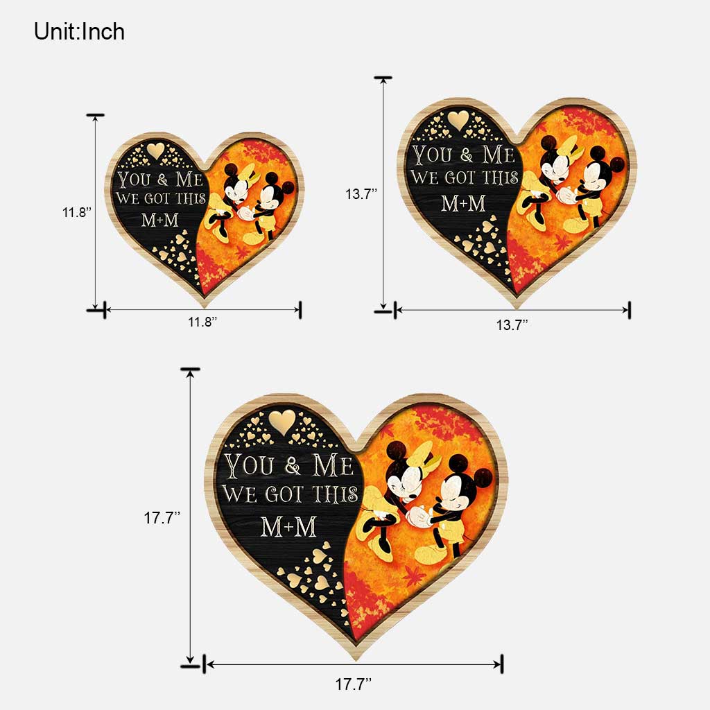 Personalized Fall Heart Wood Sign Custom Name Gift for Couple Wood Sign GradoCreations