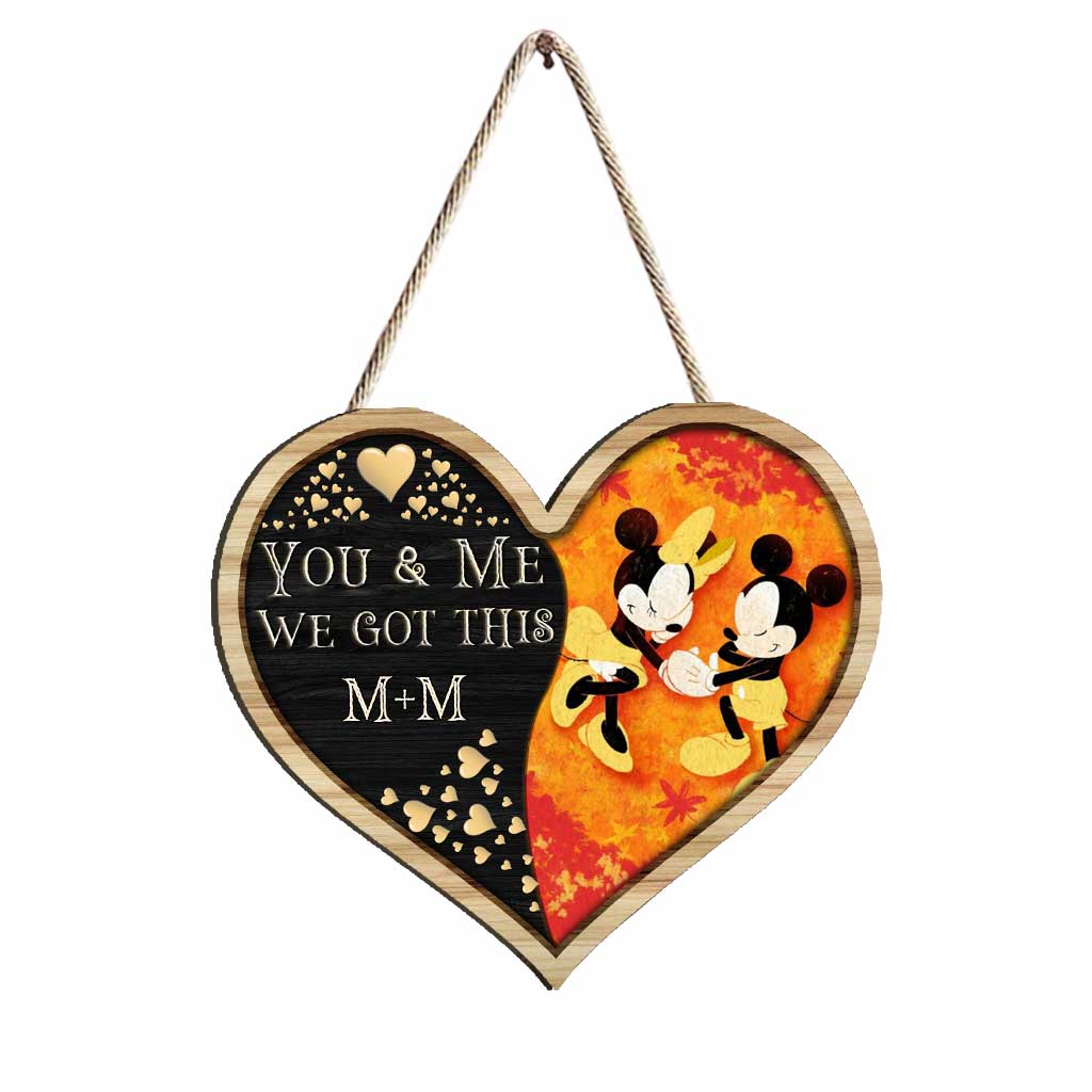 Personalized Fall Heart Wood Sign Custom Name Gift for Couple Wood Sign GradoCreations