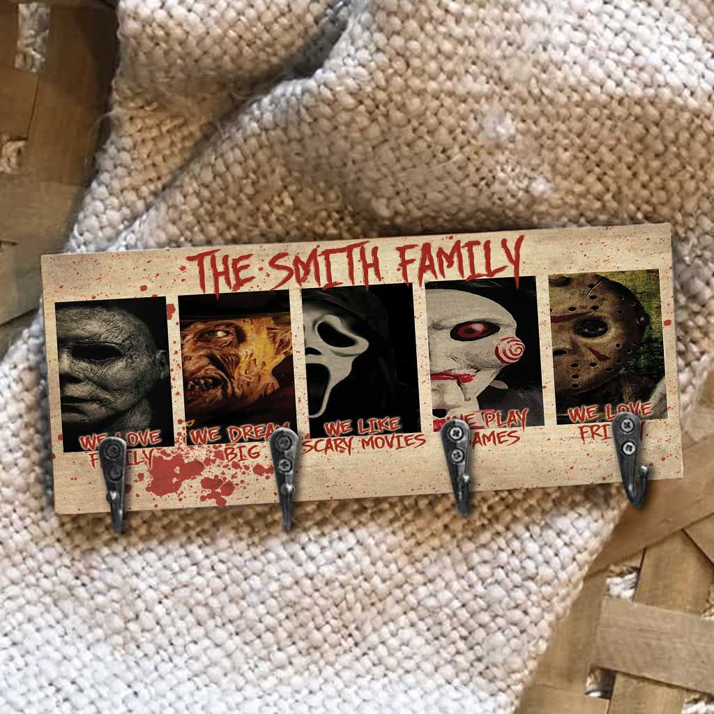 Personalized Horror Movie Key Rack Custom Family Name Gift Key Rack GradoCreations