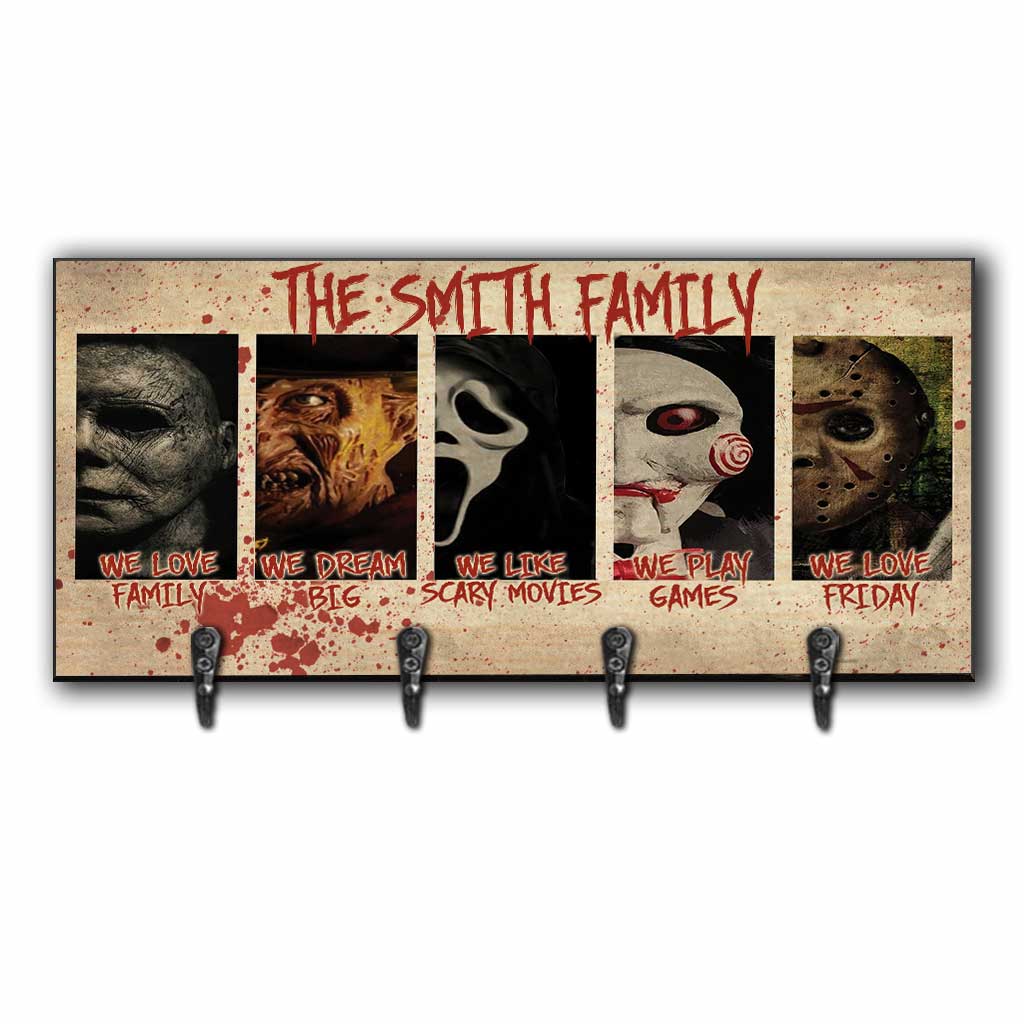 Personalized Horror Movie Key Rack Custom Family Name Gift Key Rack GradoCreations