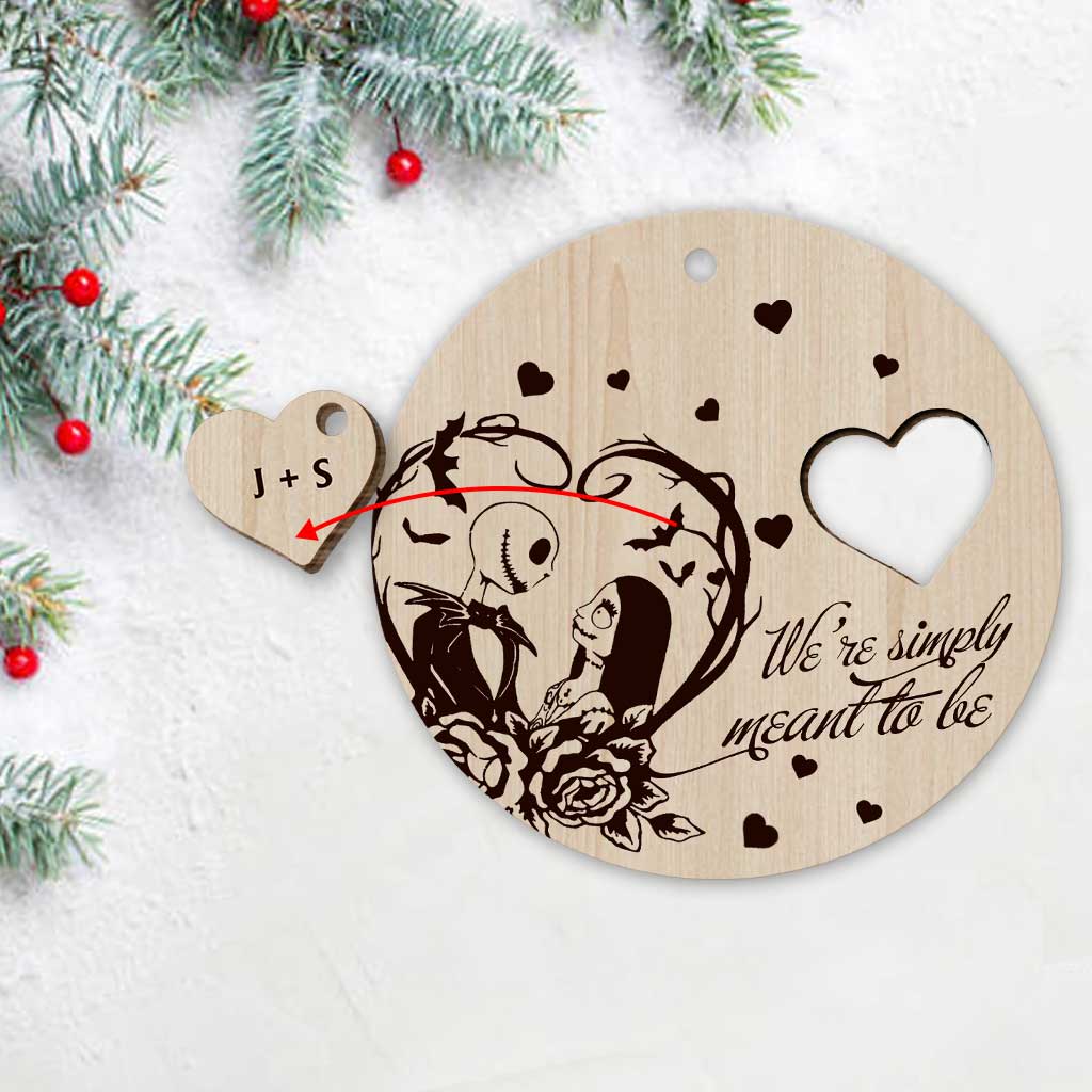Personalized Nightmare Before Christmas Wooden Ornament Gift for Couple Pop Out Ornament GradoCreations