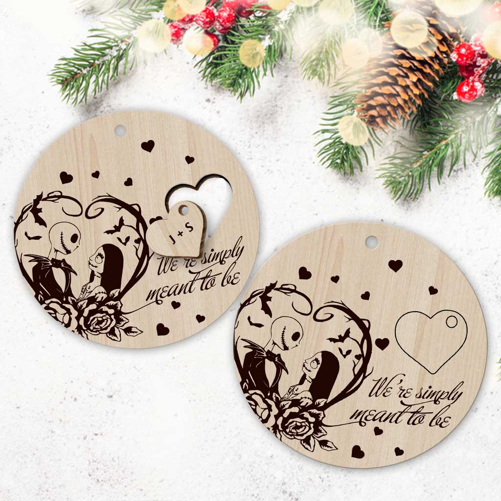 Personalized Nightmare Before Christmas Wooden Ornament Gift for Couple Pop Out Ornament GradoCreations