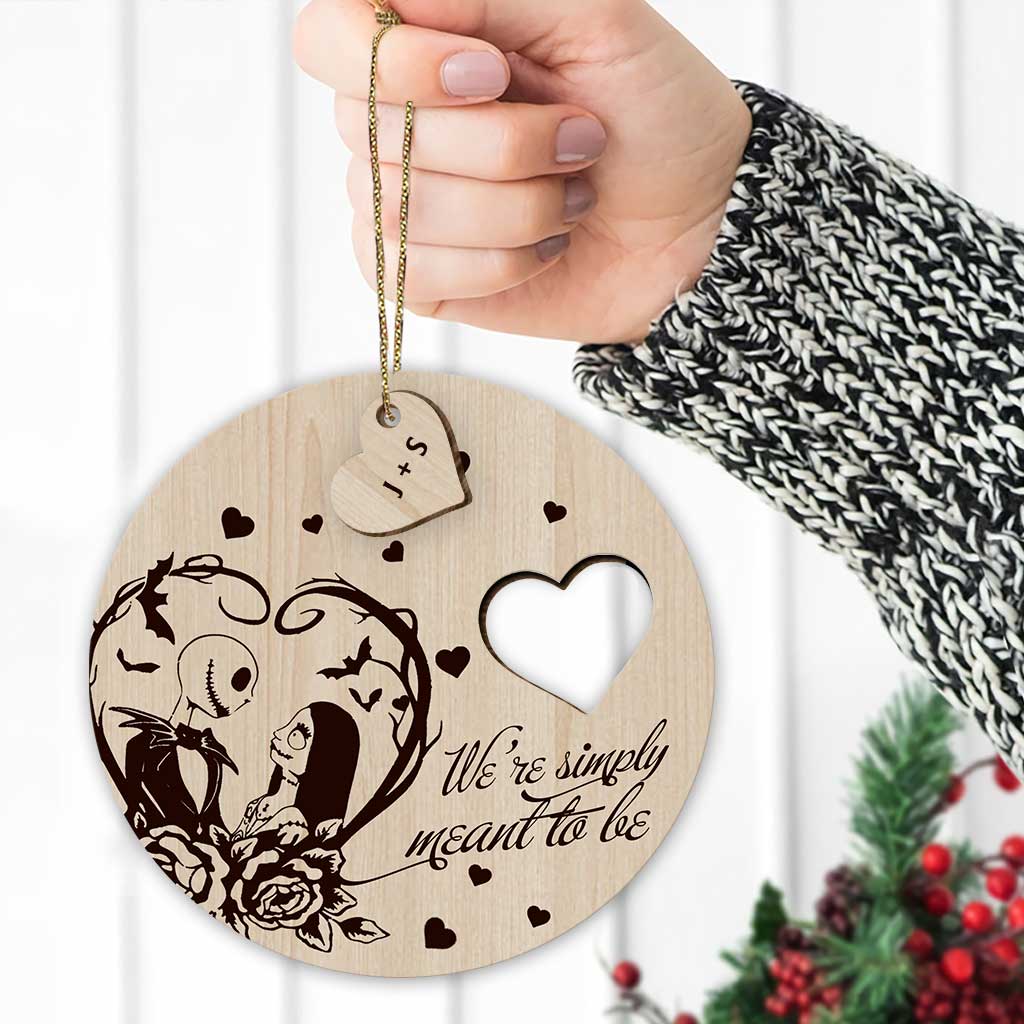 Personalized Nightmare Before Christmas Wooden Ornament Gift for Couple Pop Out Ornament GradoCreations