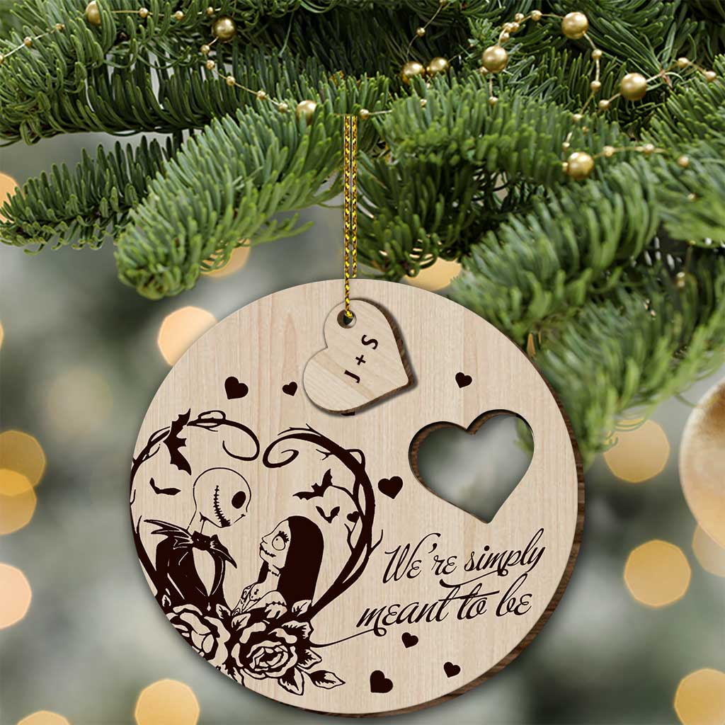 Personalized Nightmare Before Christmas Wooden Ornament Gift for Couple Pop Out Ornament GradoCreations