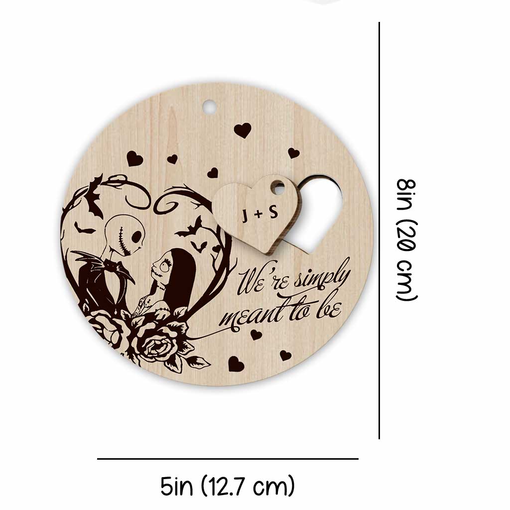 Personalized Nightmare Before Christmas Wooden Ornament Gift for Couple Pop Out Ornament GradoCreations
