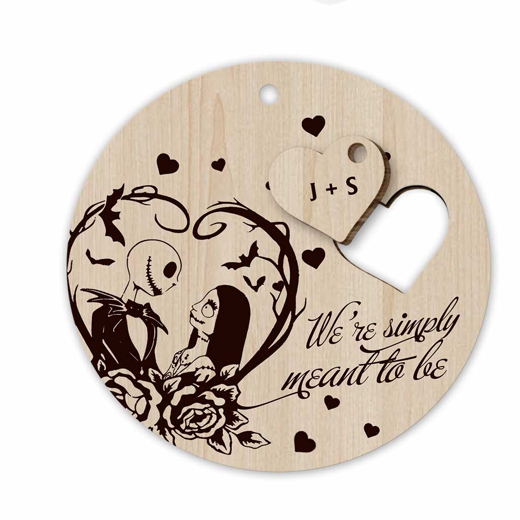 Personalized Nightmare Before Christmas Wooden Ornament Gift for Couple Pop Out Ornament GradoCreations
