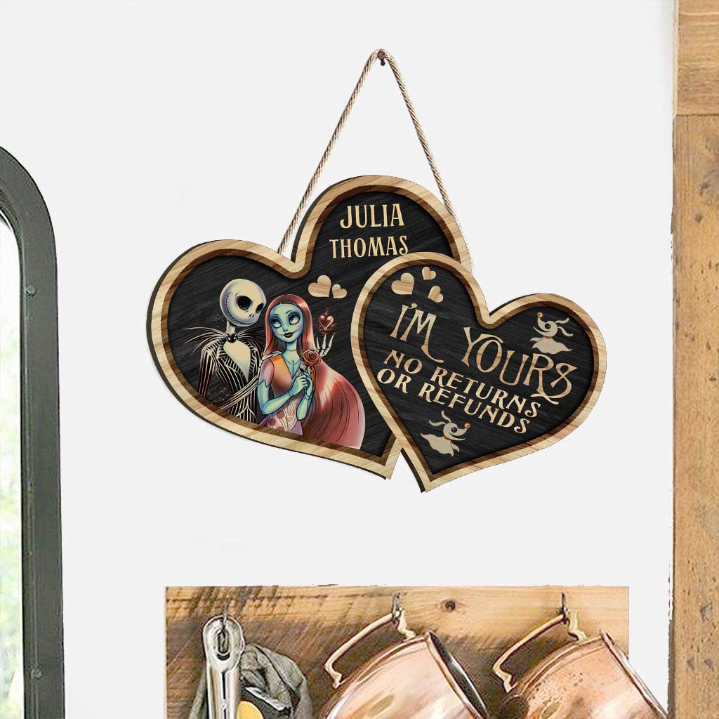 Personalized Nightmare Heart Wood Sign Custom Name Gift for Couples Wood Sign GradoCreations