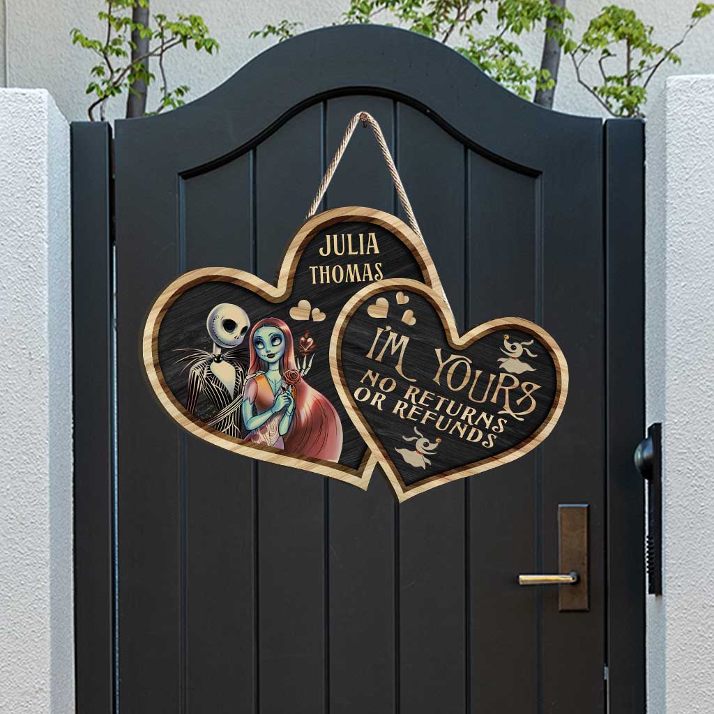 Personalized Nightmare Heart Wood Sign Custom Name Gift for Couples Wood Sign GradoCreations
