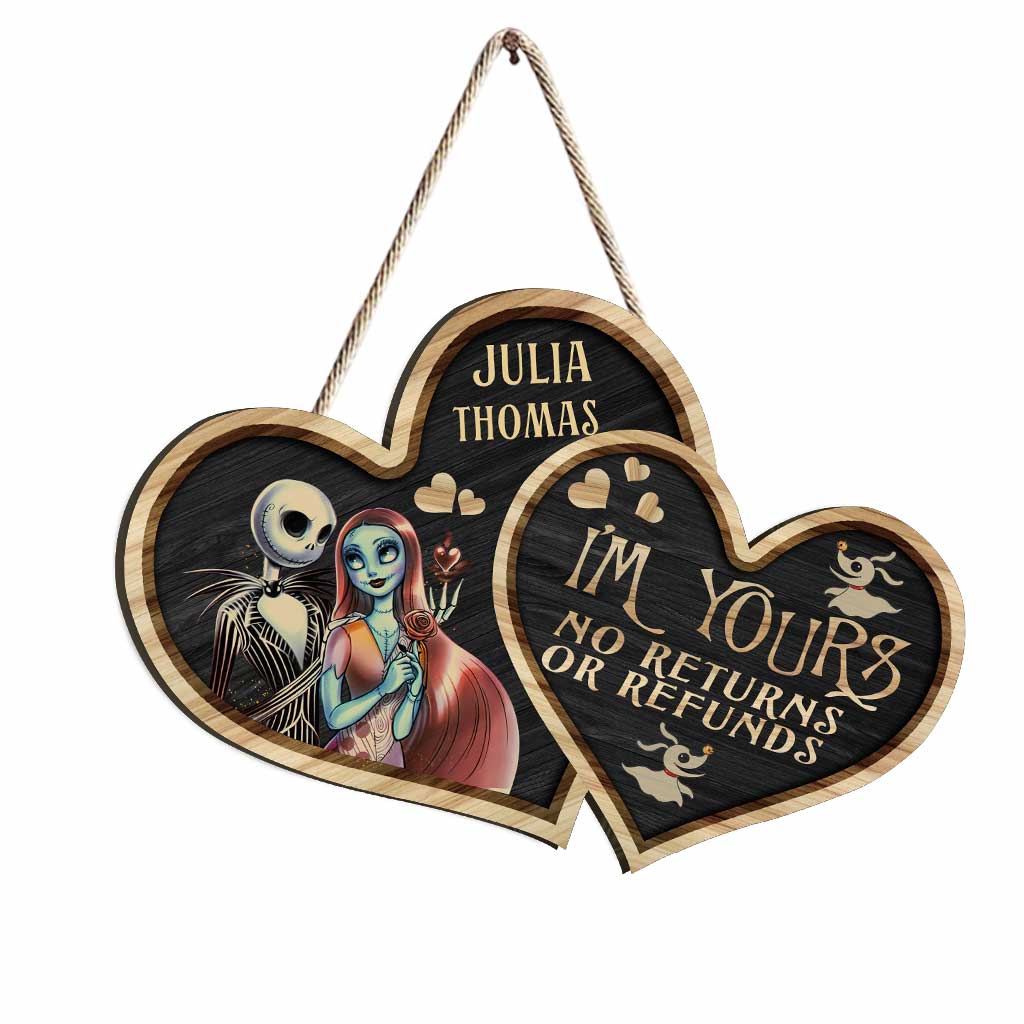 Personalized Nightmare Heart Wood Sign Custom Name Gift for Couples Wood Sign GradoCreations