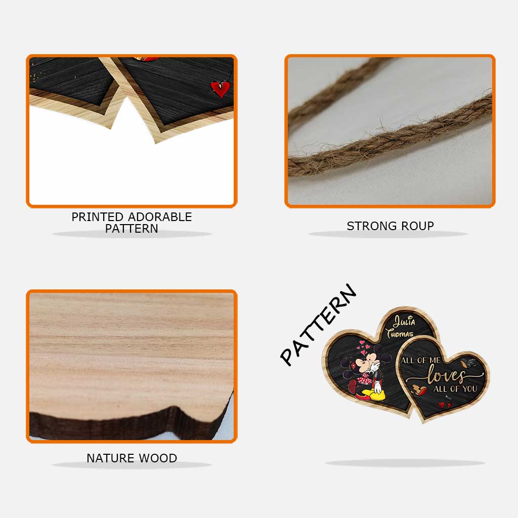 Personalized Heart-Shaped Wood Sign Custom Name Gift for Couples Wood Sign GradoCreations