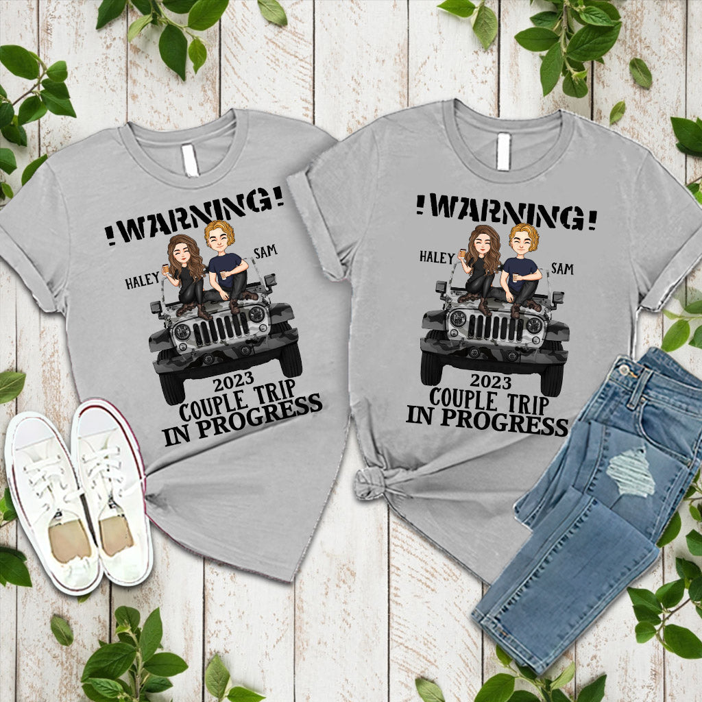 Personalized Couple Car T-Shirt and Hoodie with Custom Names | Engagement, Valentine's Day, Anniversary Gift T-shirt & Hoodie GradoCreations
