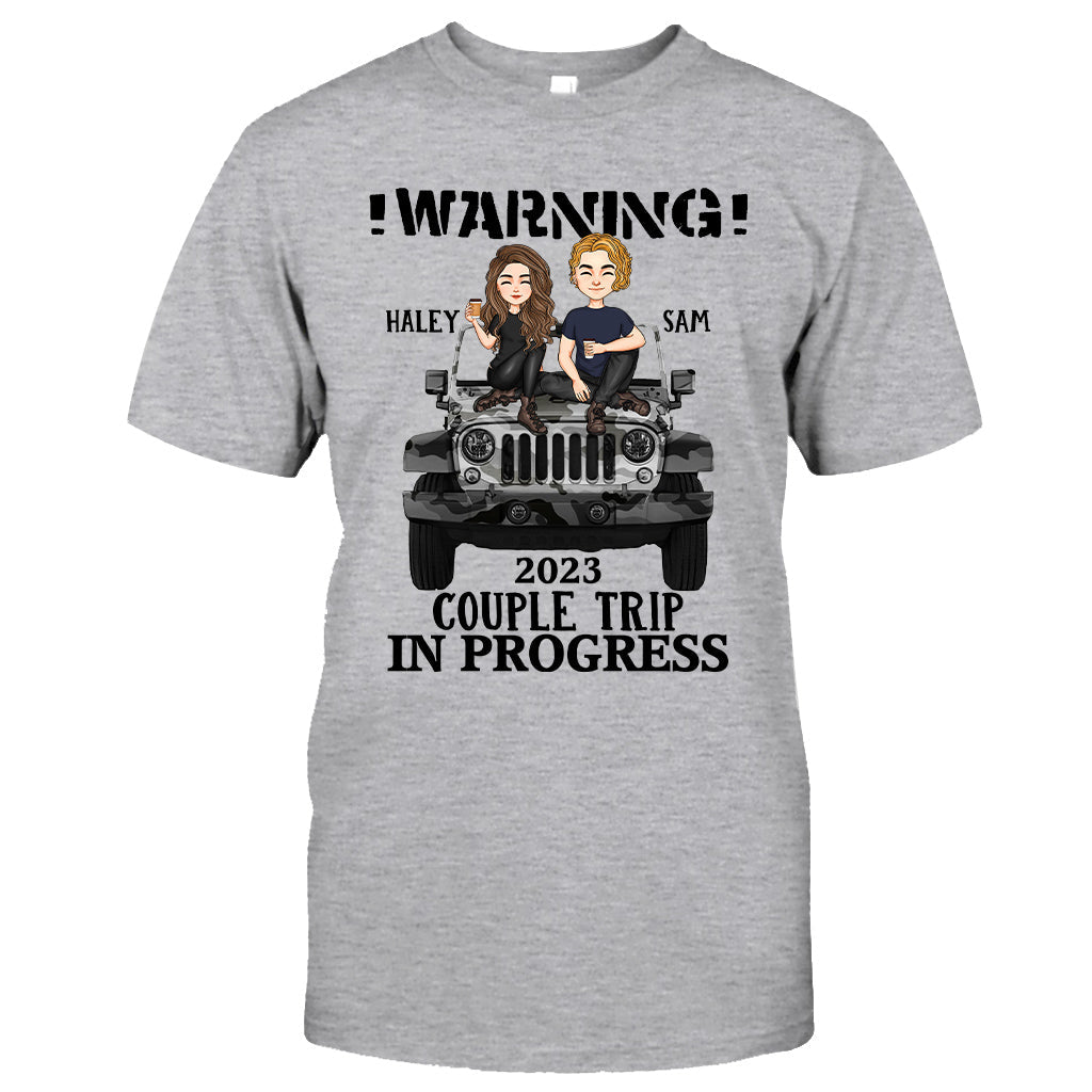 Personalized Couple Car T-Shirt and Hoodie with Custom Names | Engagement, Valentine's Day, Anniversary Gift T-shirt & Hoodie GradoCreations
