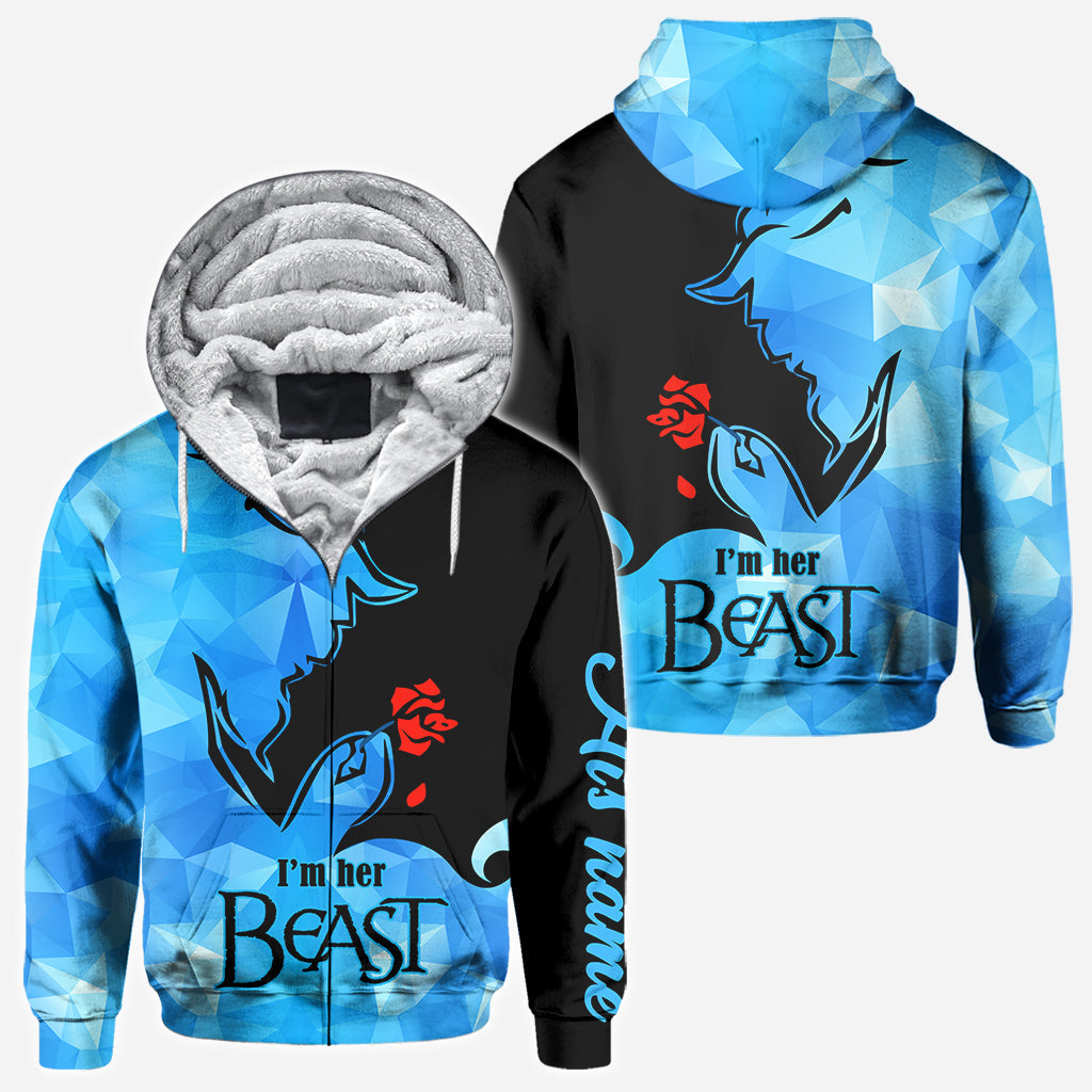 Personalized His Beauty Her Beast Couple Hoodies Custom Name Gift All Over Shirt GradoCreations