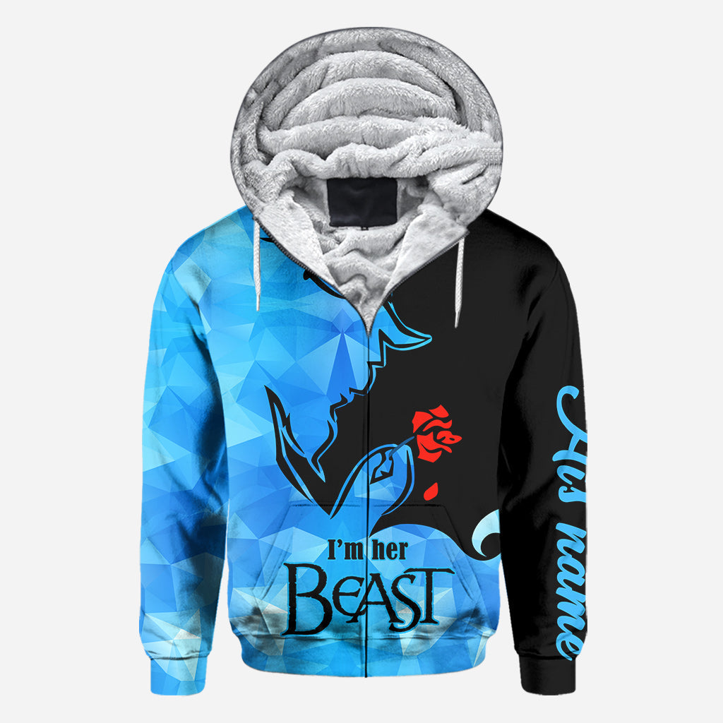 Personalized His Beauty Her Beast Couple Hoodies Custom Name Gift All Over Shirt GradoCreations