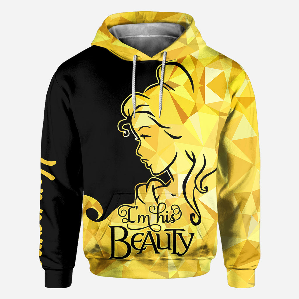 Personalized His Beauty Her Beast Couple Hoodies Custom Name Gift All Over Shirt GradoCreations