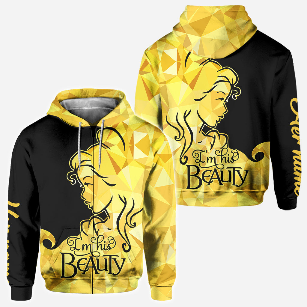 Personalized His Beauty Her Beast Couple Hoodies Custom Name Gift All Over Shirt GradoCreations