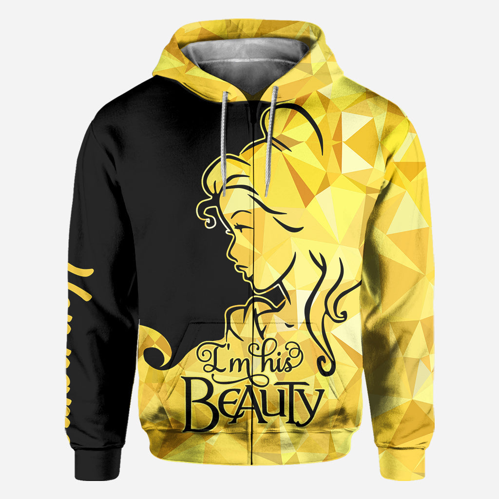 Personalized His Beauty Her Beast Couple Hoodies Custom Name Gift All Over Shirt GradoCreations