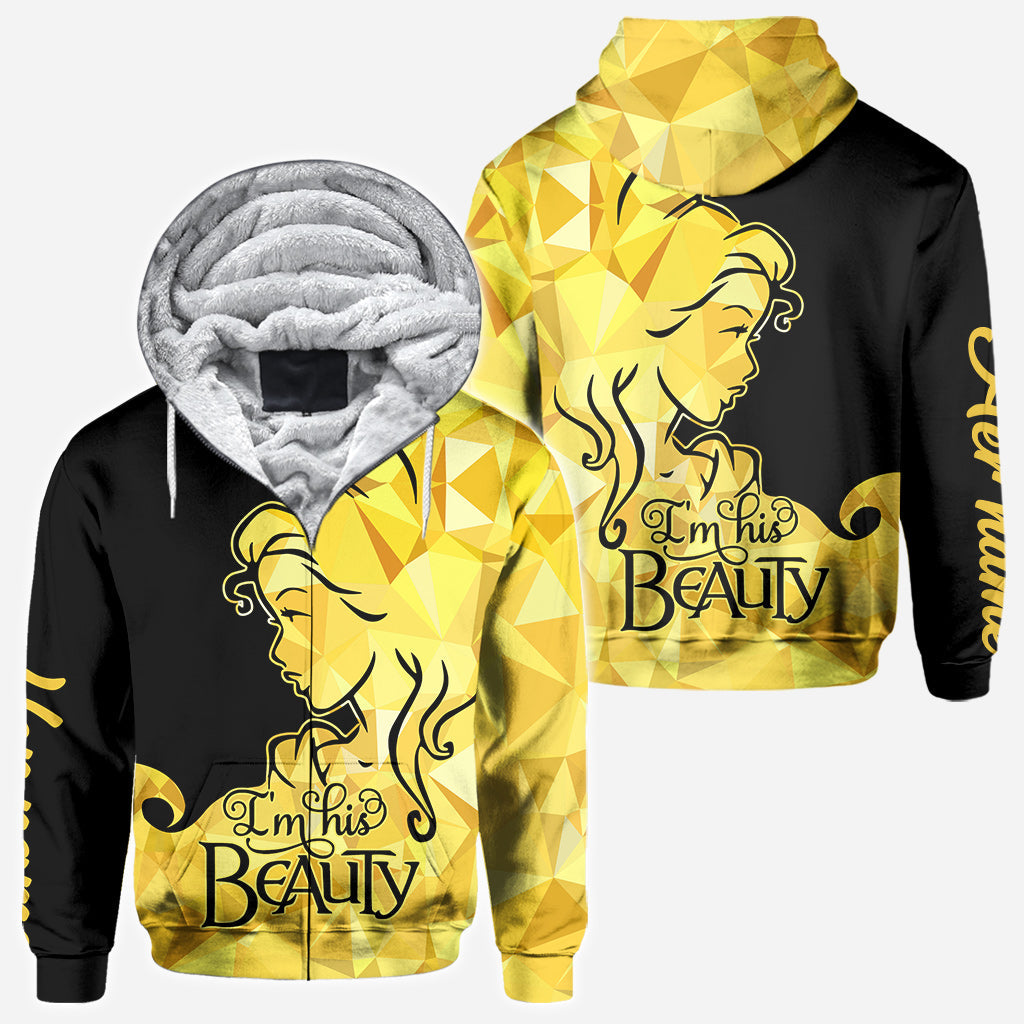 Personalized His Beauty Her Beast Couple Hoodies Custom Name Gift All Over Shirt GradoCreations