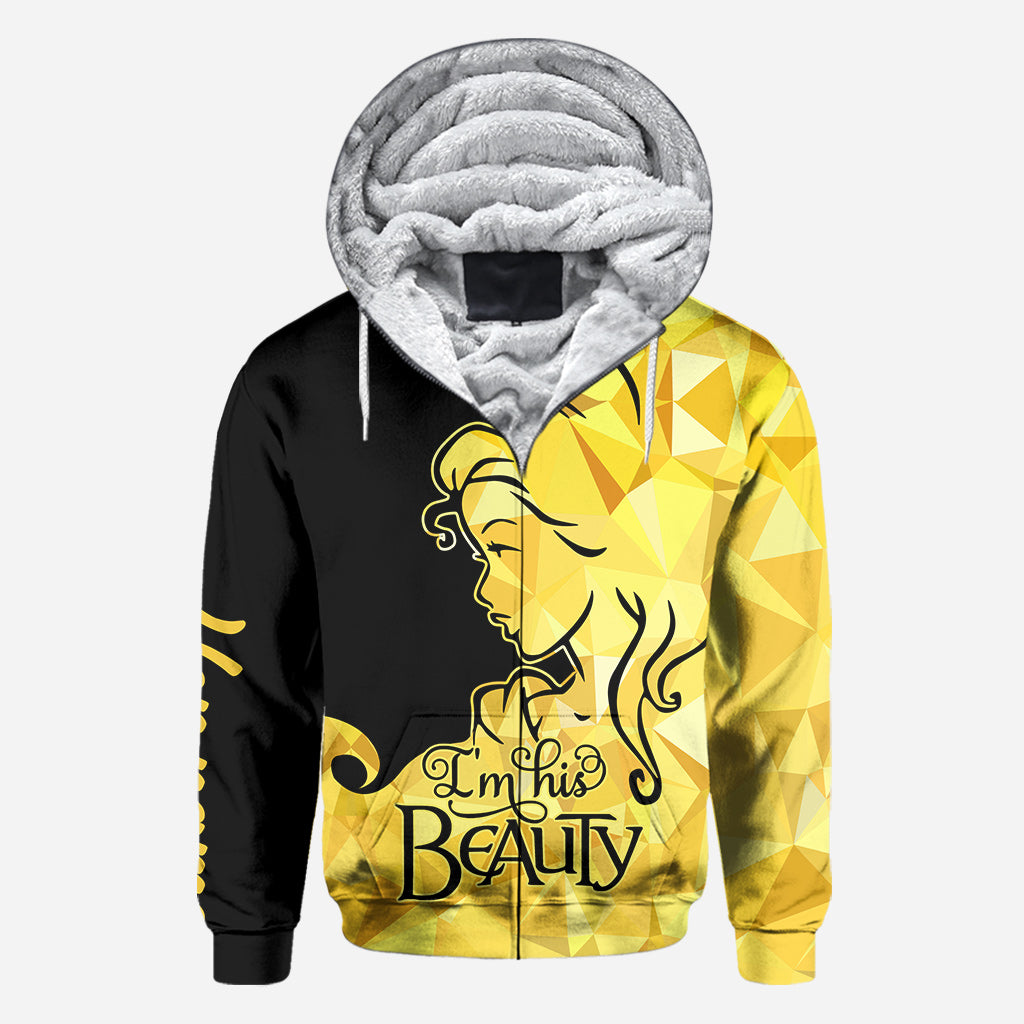 Personalized His Beauty Her Beast Couple Hoodies Custom Name Gift All Over Shirt GradoCreations