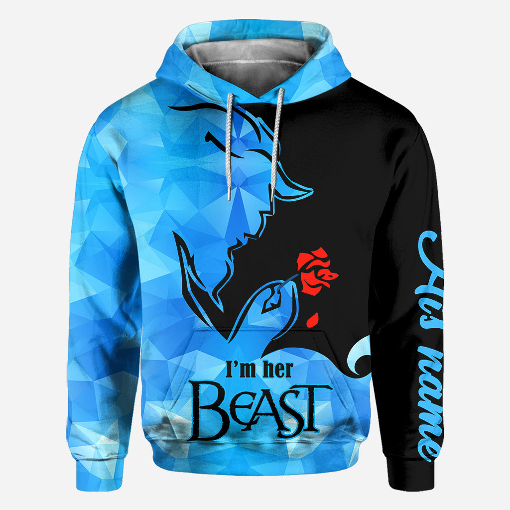 Personalized His Beauty Her Beast Couple Hoodies Custom Name Gift All Over Shirt GradoCreations