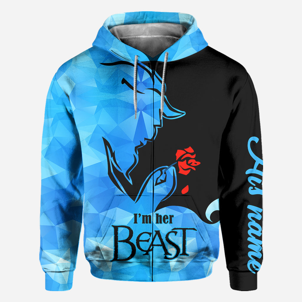 Personalized His Beauty Her Beast Couple Hoodies Custom Name Gift All Over Shirt GradoCreations