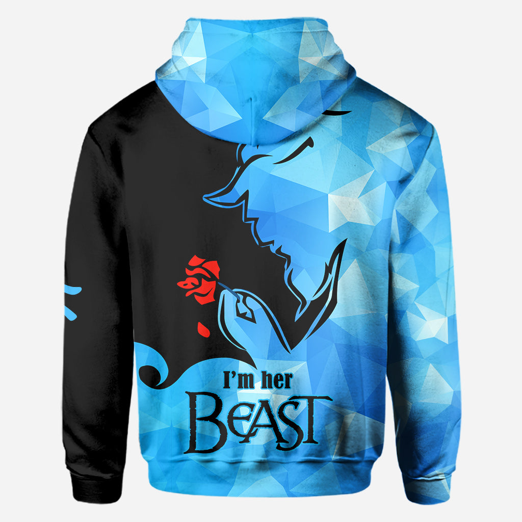 Personalized His Beauty Her Beast Couple Hoodies Custom Name Gift All Over Shirt GradoCreations