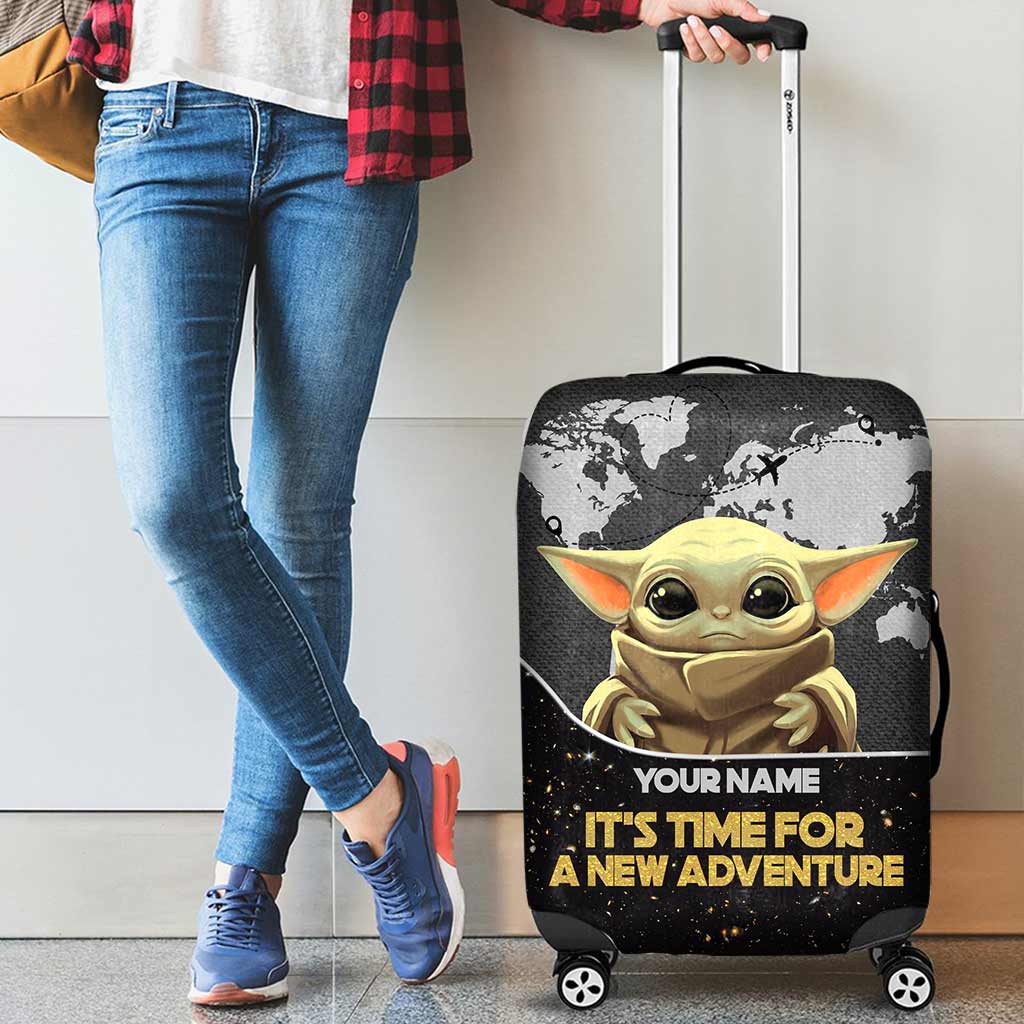 Personalized Luggage Cover Custom Name Adventure Travel Gift Luggage Cover GradoCreations