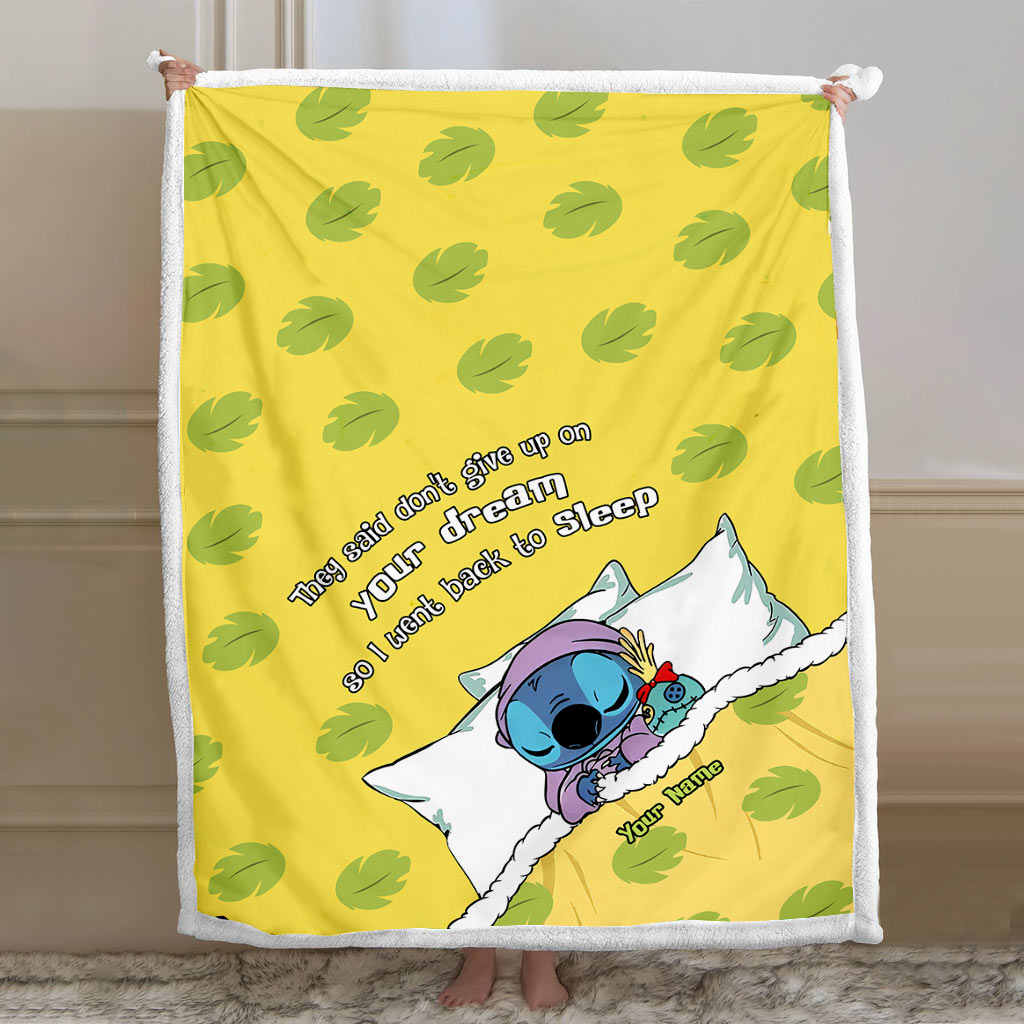Personalized 'Don't Give Up On Your Dream' Ohana Blanket for Kids Blanket GradoCreations