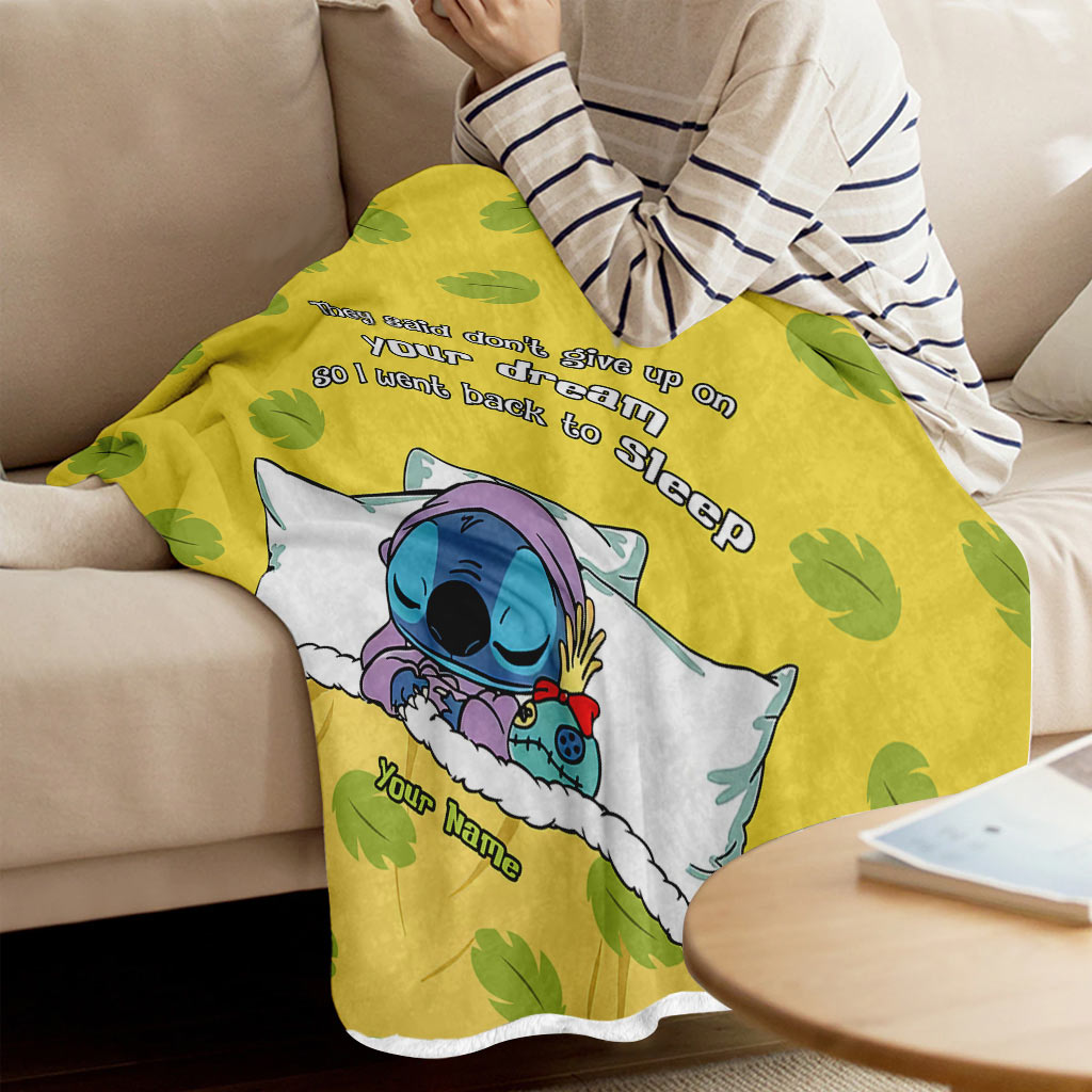Personalized 'Don't Give Up On Your Dream' Ohana Blanket for Kids Blanket GradoCreations
