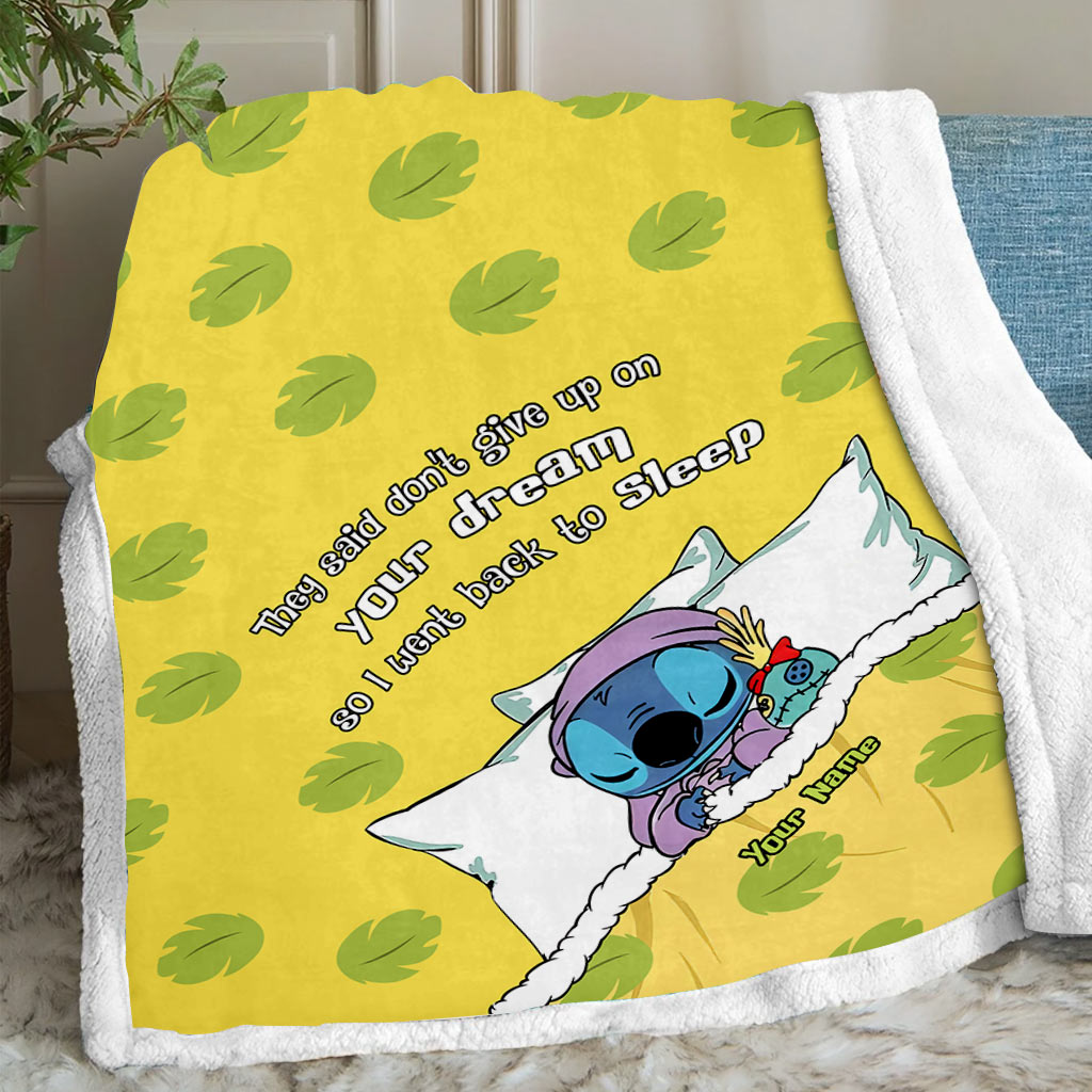 Personalized 'Don't Give Up On Your Dream' Ohana Blanket for Kids Blanket GradoCreations