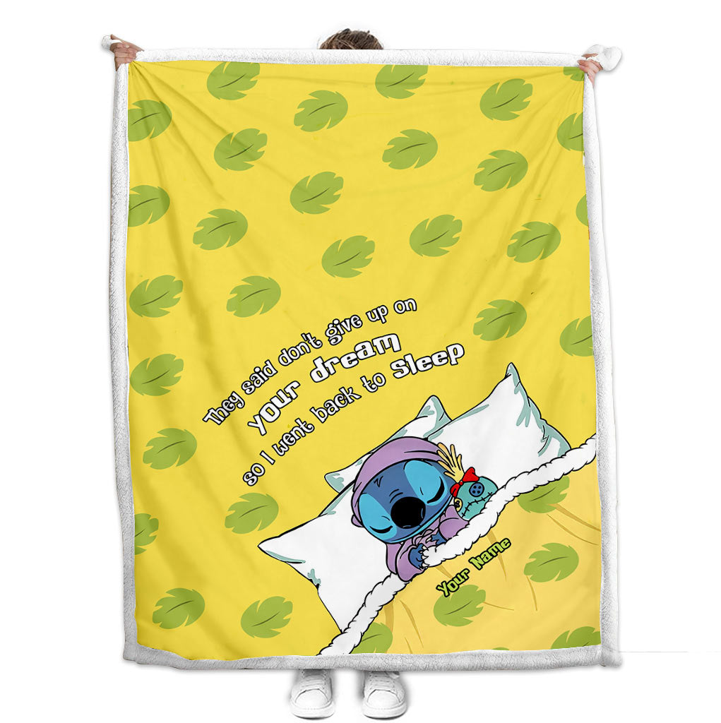 Personalized 'Don't Give Up On Your Dream' Ohana Blanket for Kids Blanket GradoCreations