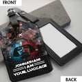 Personalized Leather Luggage Tag Custom Name Space Design Gift for Dad Leather Luggage Tag GradoCreations