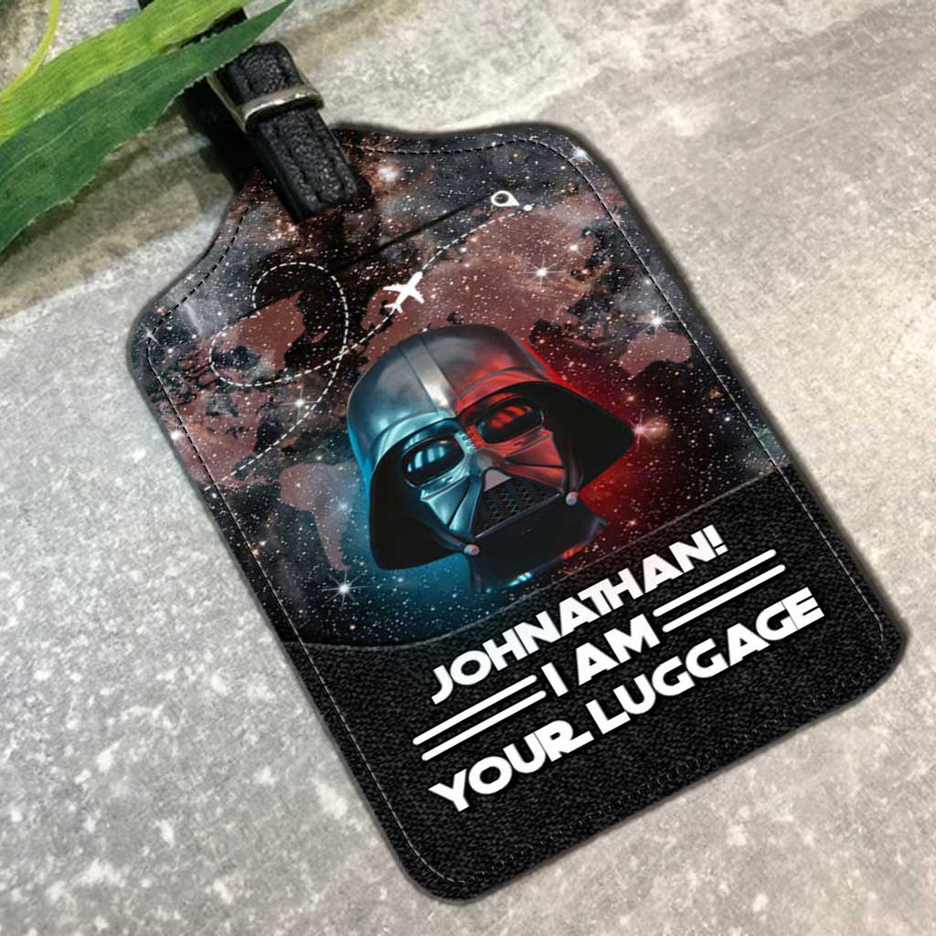 Personalized Leather Luggage Tag Custom Name Space Design Gift for Dad Leather Luggage Tag GradoCreations