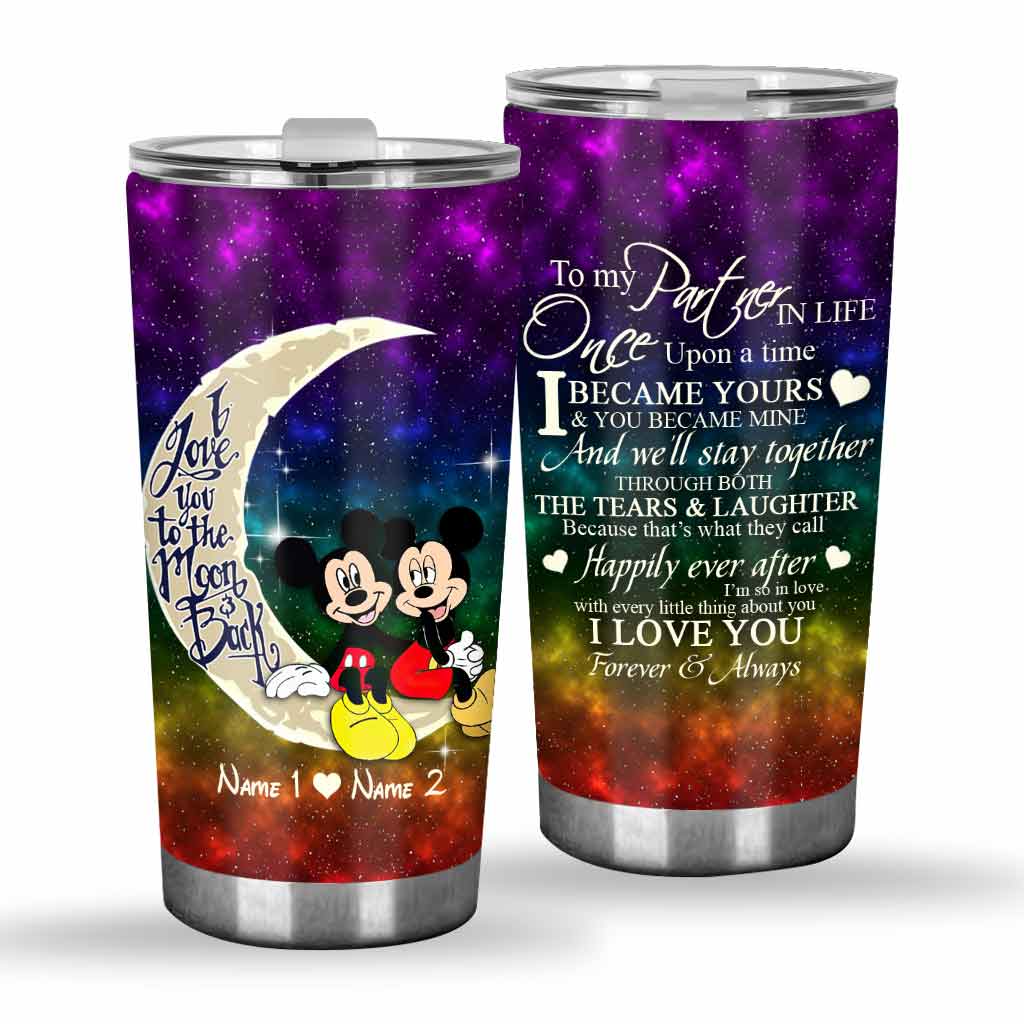 Personalized LGBT Couple Tumbler with Custom Names | Unique Love Gift Tumbler GradoCreations