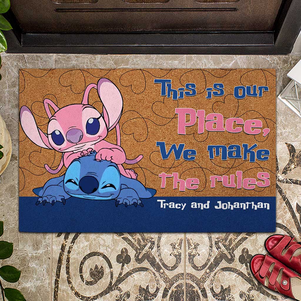 Personalized Couple Ohana Doormat Custom Name Gift for Home Doormat GradoCreations