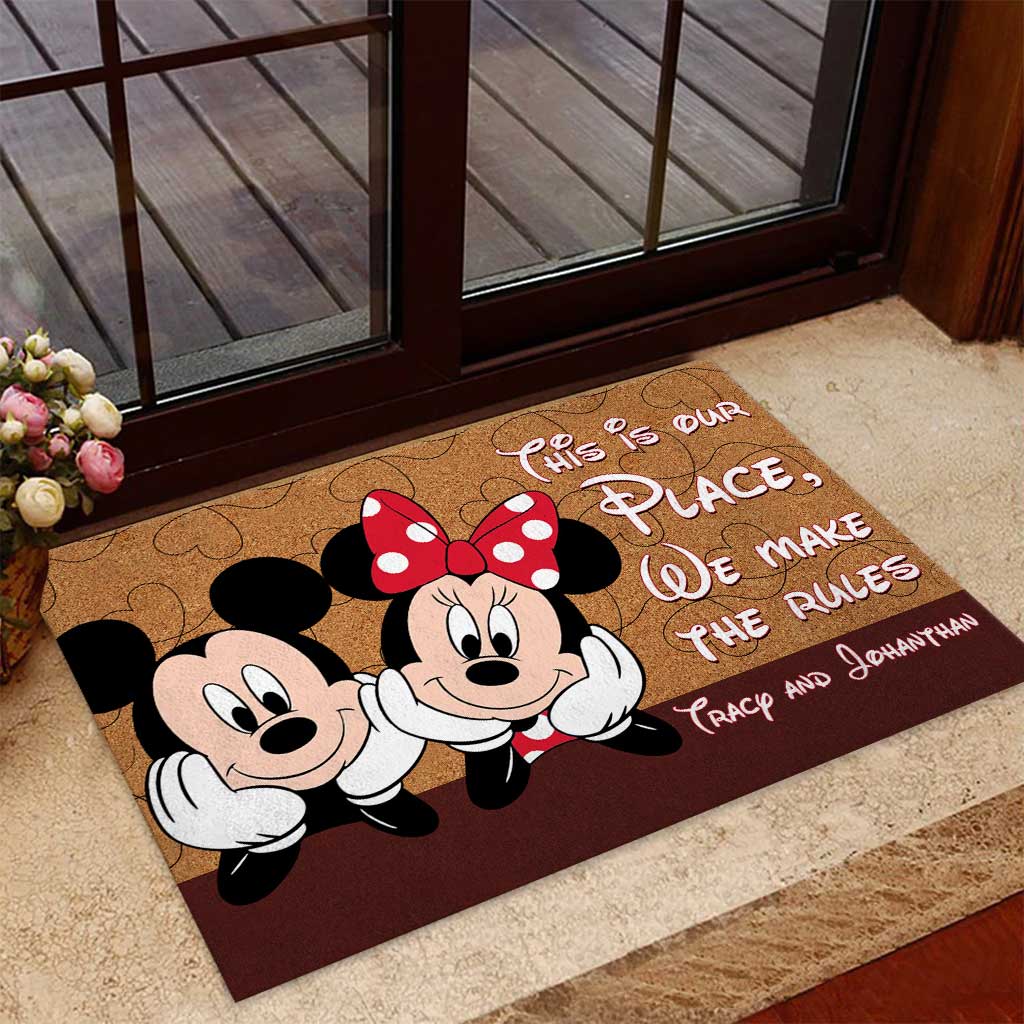 Personalized Couple Mouse Doormat Custom Name Gift for Home Doormat GradoCreations