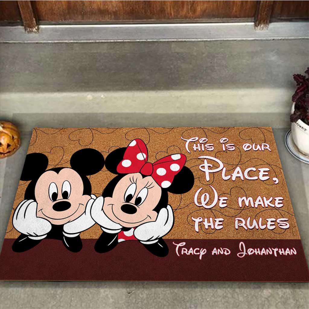 Personalized Couple Mouse Doormat Custom Name Gift for Home Doormat GradoCreations