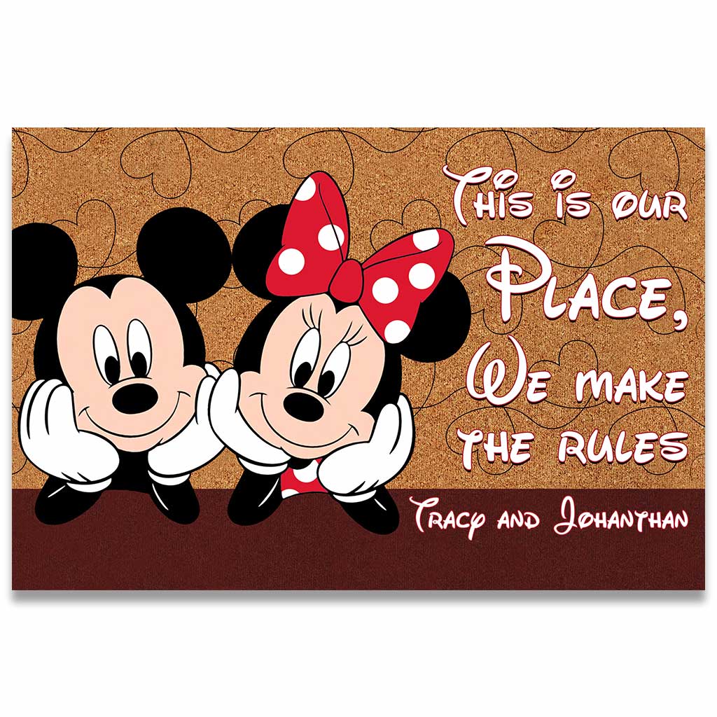 Personalized Couple Mouse Doormat Custom Name Gift for Home Doormat GradoCreations