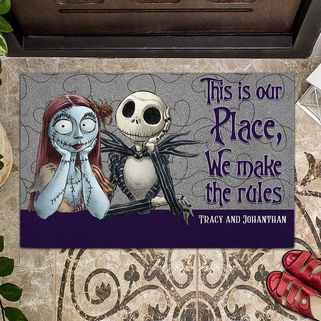 Personalized Halloween Doormat for Couples | Custom Name Gift Doormat GradoCreations