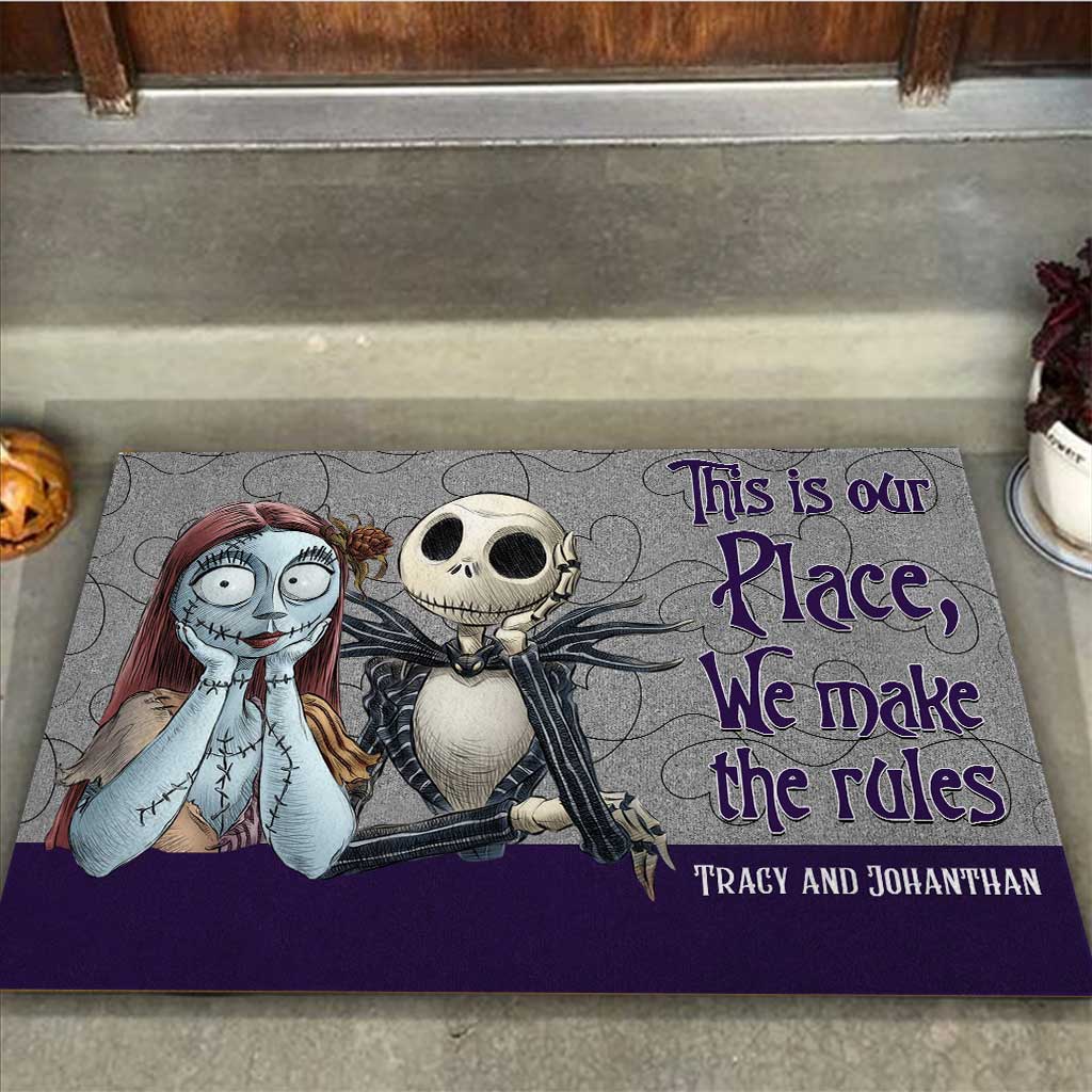 Personalized Halloween Doormat for Couples | Custom Name Gift Doormat GradoCreations