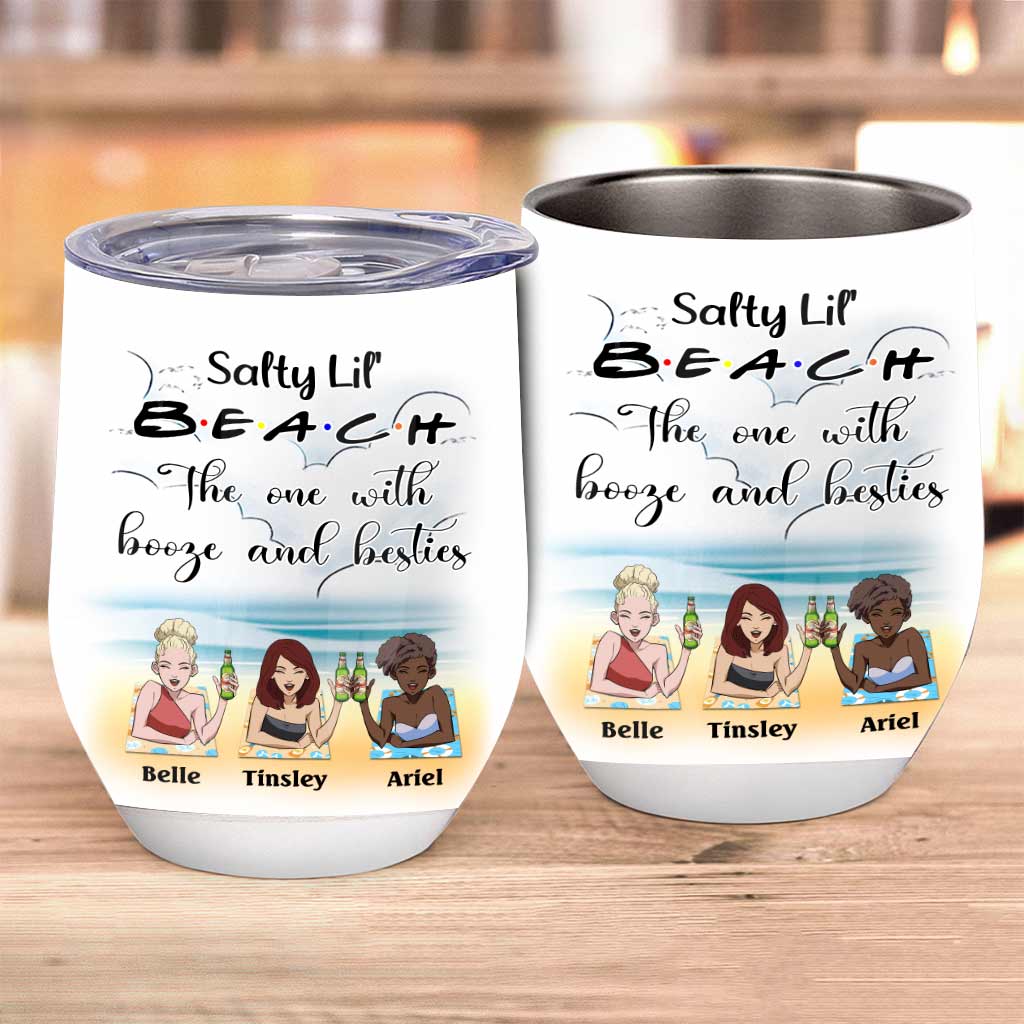 Personalized Beach Wine Tumbler Custom Name Gift for Friends Wine Tumbler GradoCreations