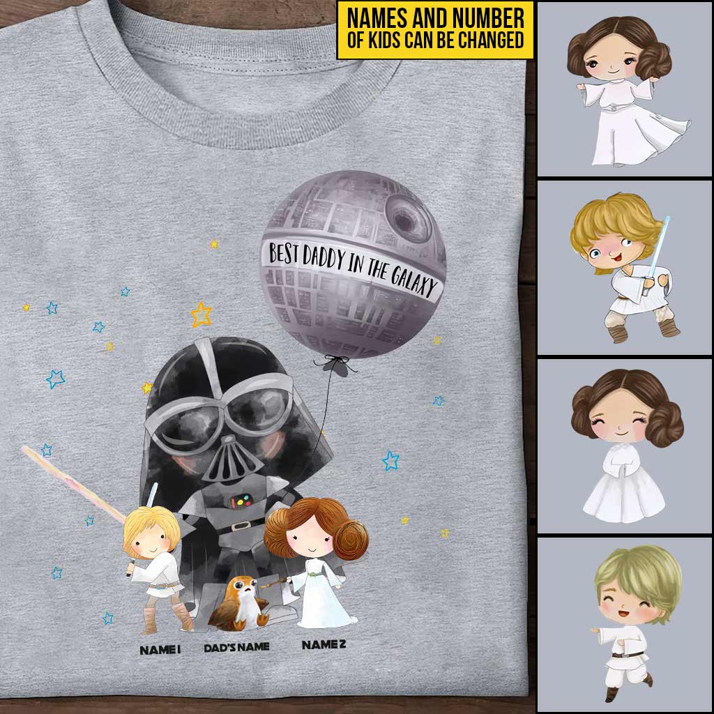 Personalized Best Dad in the Galaxy T-Shirt & Hoodie for Father's Day T-shirt & Hoodie GradoCreations