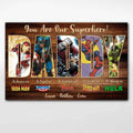 Personalized Superhero Poster for Dad Custom Names Father's Day Gift Canvas and Poster GradoCreations