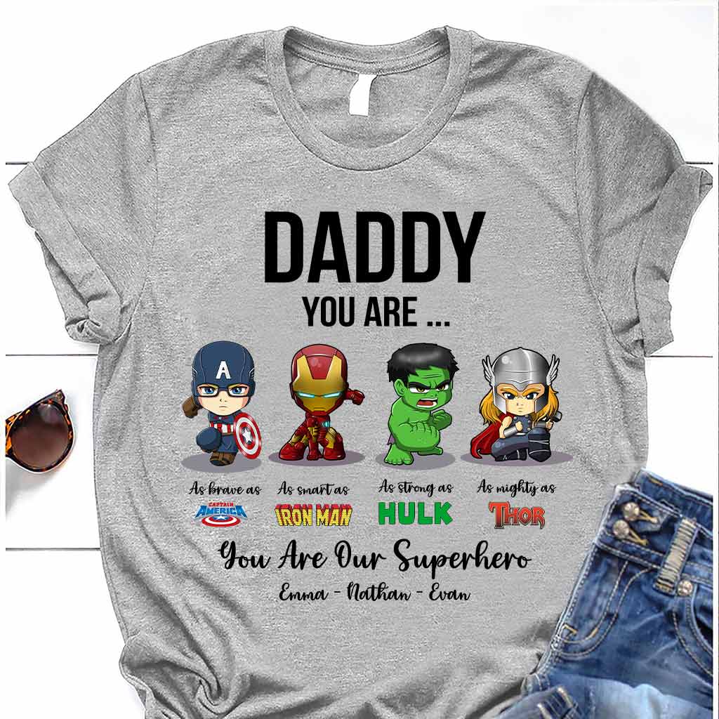 Personalized Father's Day T-shirt Hoodie Superhero Gift T-shirt & Hoodie GradoCreations