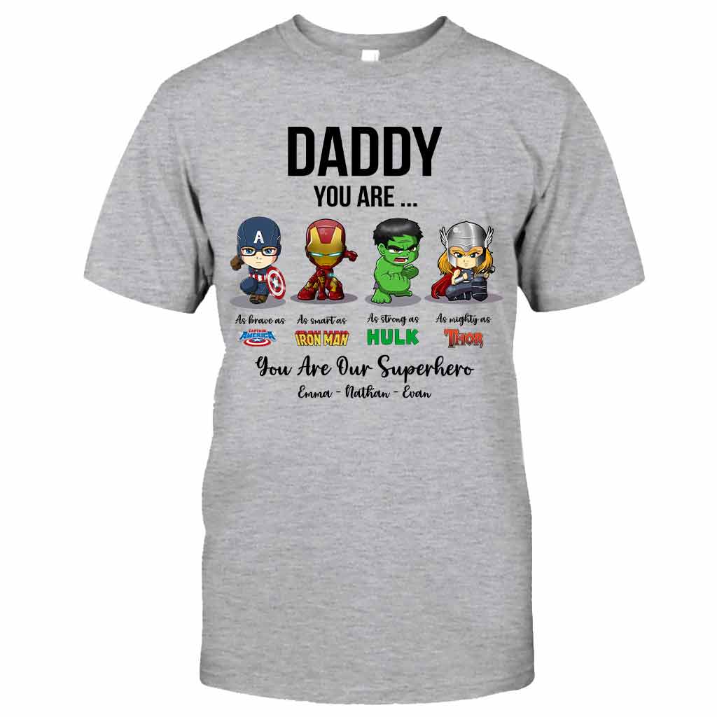 Personalized Father's Day T-shirt Hoodie Superhero Gift T-shirt & Hoodie GradoCreations